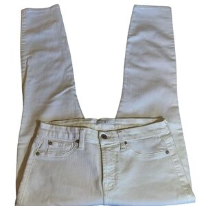 7 For All Mankind White Ankle Cropped Jeans